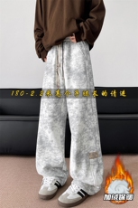 加长版裤子男款秋冬季加绒加厚阔腿裤185cm110直筒休闲裤KZ025P45，男装休闲裤，电商B312