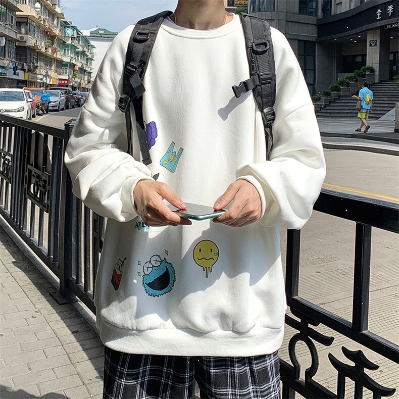 S6079-P35春季圆领卫衣男大码韩版宽松长袖外套男,男装卫衣,电商A040