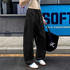 2026春季新款拼接防风防水宽松运动时尚弯刀裤男K5780特P35控68，男装休闲裤，电商A001