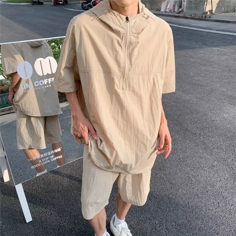 夏季新款短裤短袖冰丝套装W64P60,男装牛仔裤,星座1116-2