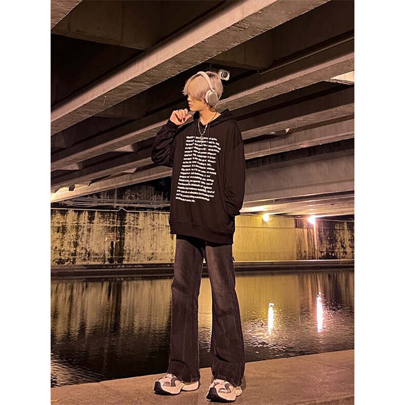 美式hiphop牛仔裤修身直筒微喇叭裤加绒P65,男装牛仔裤,星座310A-4