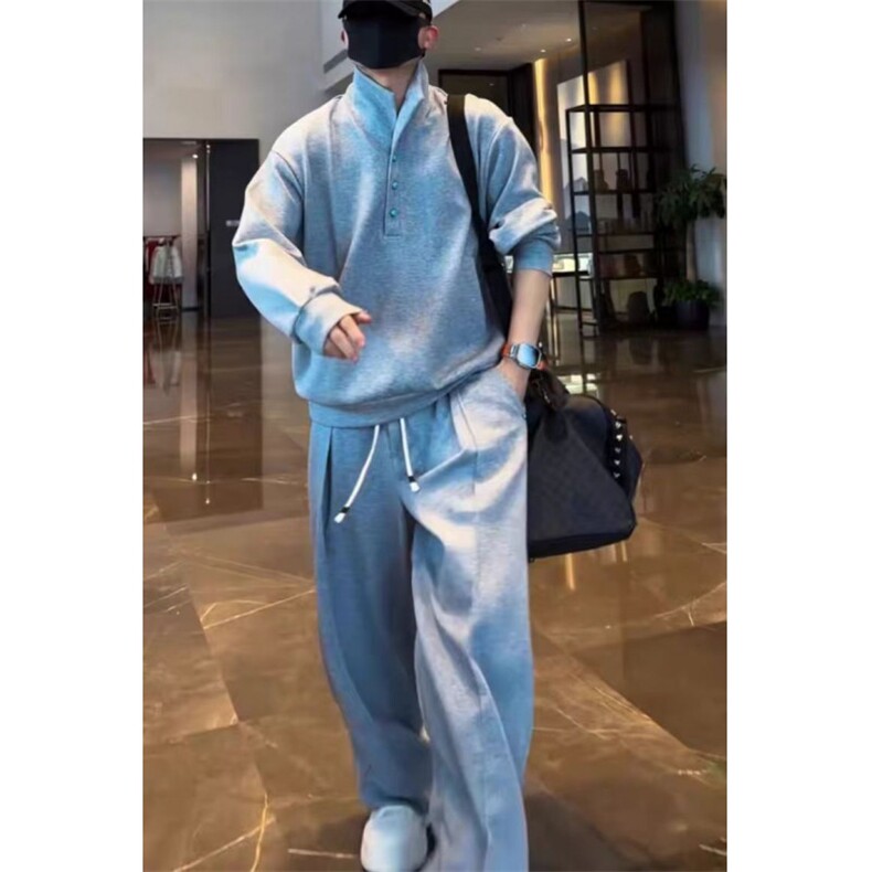 网图秋季新款韩系休闲运动套装立领阔腿直筒裤两件套YY2516-P108，男装休闲套装，电商C216