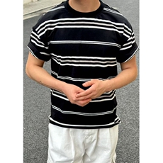网T-2026新品针织毛衣短袖T恤凉感POLO衫T恤条纹打底衫WK49-P36，男装T恤，星座610B-1