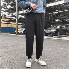 薄款冰丝裤子男士西裤直筒裤男潮流休闲裤九分裤阔腿长裤，男装西裤，星座601-1