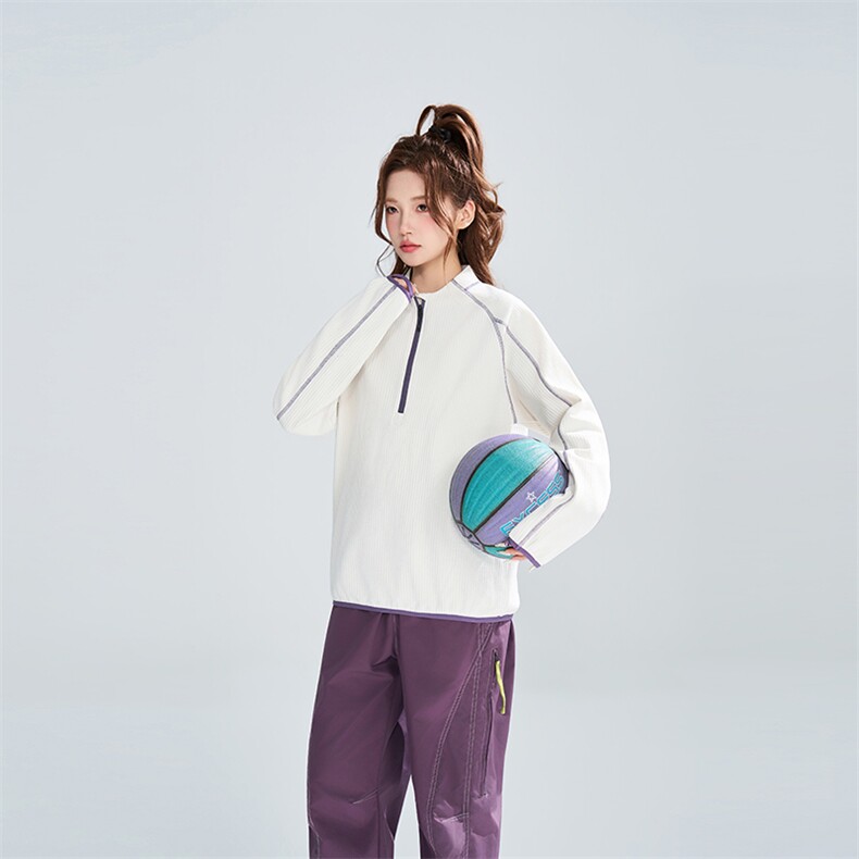 撞色明线半拉链套头卫衣女2026春季宽松休闲上衣XZ309W8010P50,男装卫衣,星座309（原A406）