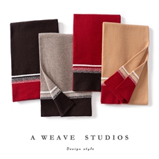 2025年秋季新款拼色提花针织围巾时尚休闲通勤百搭，围巾，亿嘉羊绒