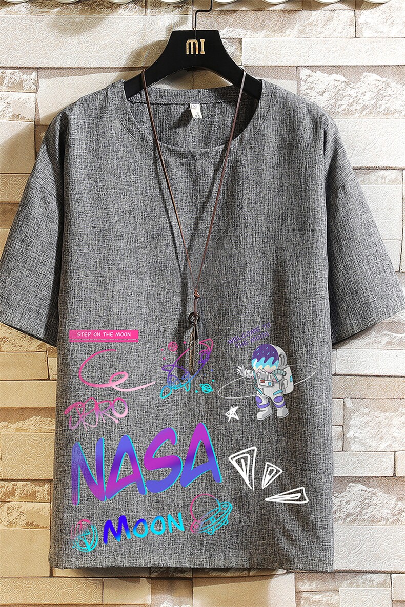 ZT71186-P35NASA联名同款风复古亚短袖男t恤砖墙控48,男装T恤,电商A040A
