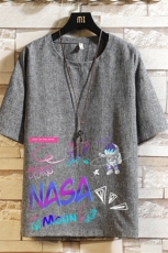 ZT71186-P35NASA联名同款风复古亚短袖男t恤砖墙控48，男装T恤，电商A040A