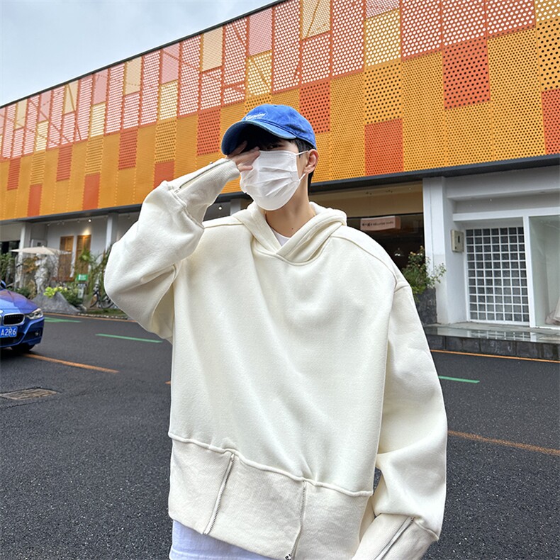 高级感短款拉链设计廓形连帽卫衣男外套机能痞帅上衣WY0878-P45,男装卫衣,星座308B-1