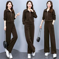 休闲套装女秋装2025年新款春装宽松显瘦洋气减龄女装两件套潮，女装套装/套裙，妙形