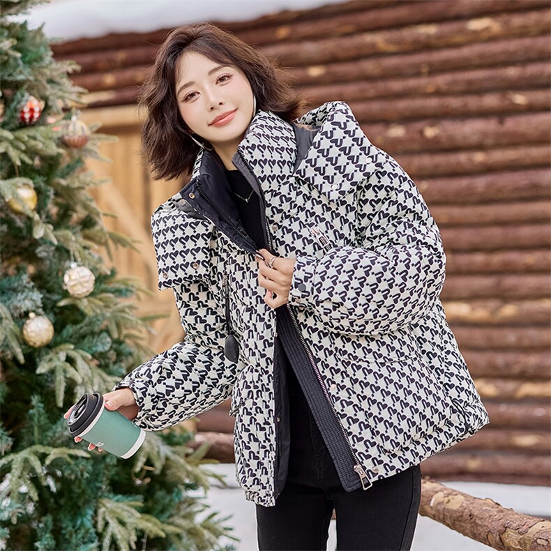 时尚百搭格子棉服宽松显瘦保暖外套冬季必备单品,女装棉衣/棉服,利佳可人
