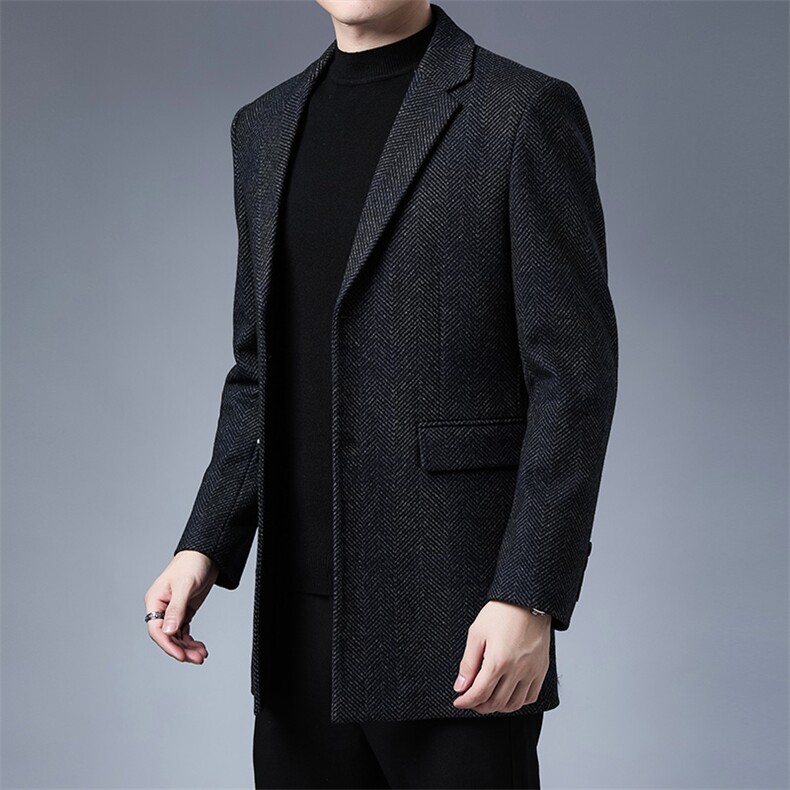 西装男士2023春秋季翻领小西服商务休闲含羊毛外套中年男装,男装衬衫,电商B212（原钱塘6029）