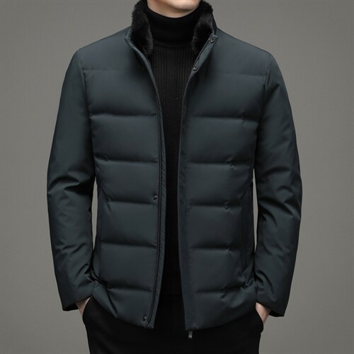 中年爸爸冬装加厚脱卸水貂毛领羽绒服男外套上衣YYYR039806-P325，男装羽绒服，电商B212（原钱塘6029）