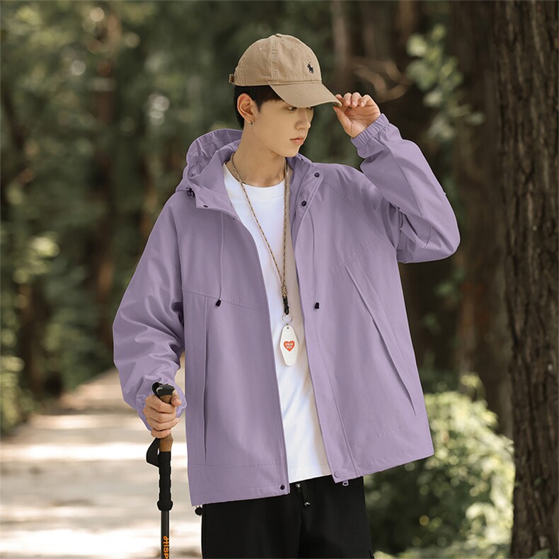 新夹克连帽男士休闲百搭防风户外春秋冲锋衣外套夹克上衣2588-P48,男装夹克,星座1403A