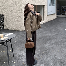 现货设计感美拉德刺绣毛呢外套2C2369001P185K285，女装毛呢外套，2C236