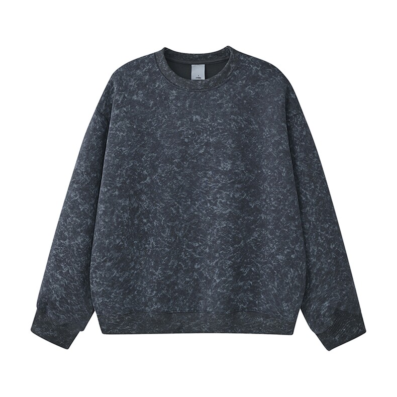 重磅65棉无帽绳450克水洗扎染圆领卫衣硬挺短宽外套男RH5309-P41，女装短外套，星座610B-1