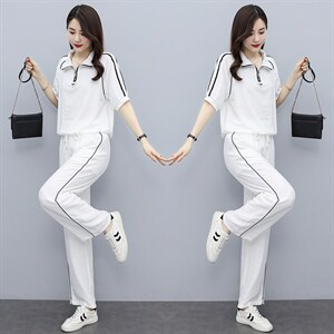 2023春季新款简约时尚休闲百搭气质减龄舒适显瘦两件套图片