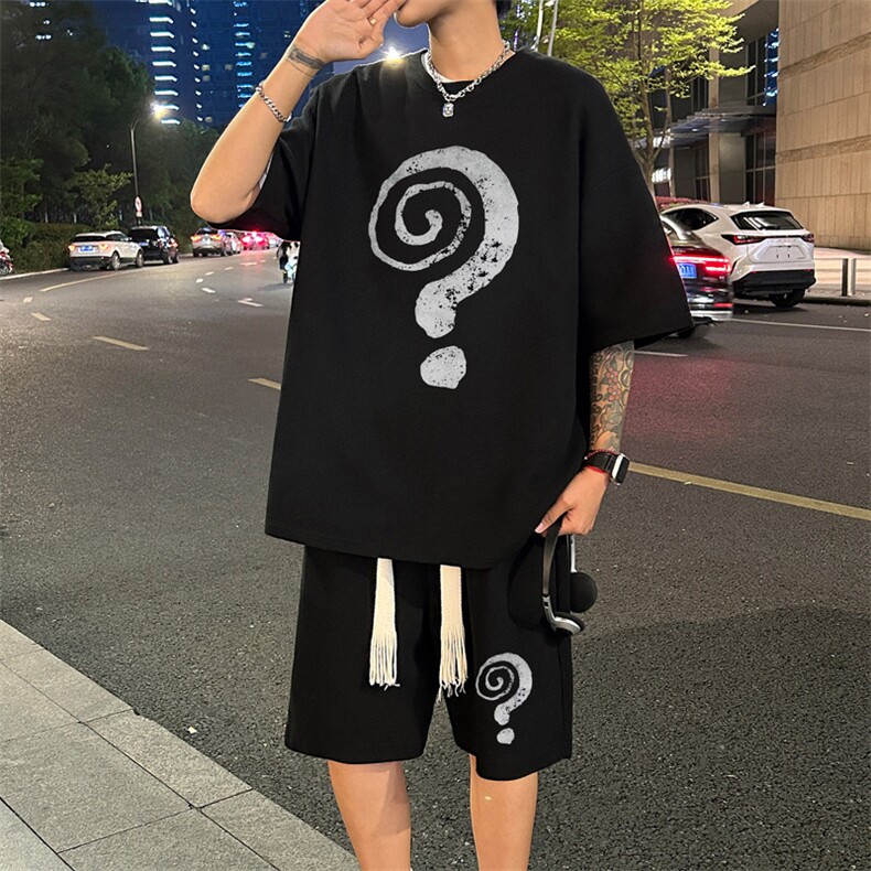 套装！华夫格套装短袖T恤短裤男HTZ535-特p：38,男装牛仔裤,电商B371