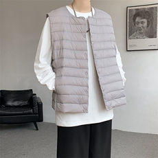 8XL-M轻薄羽绒服马甲男背心内胆90白鸭绒马夹外套YRFC07P98控138，男装背心/马甲，电商D206-1
