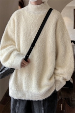！2023冬季新款男士貂毛加厚毛衣保暖半高领针织衫M2301特P48，男装针织衫/毛衣，电商B220