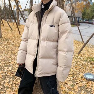 港风两面穿情侣款棉衣冬短款宽松棉服加厚外套面包服M03图片