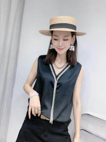 流苏链条醋酸面料背心，女装背心吊带，帝瀛 DY