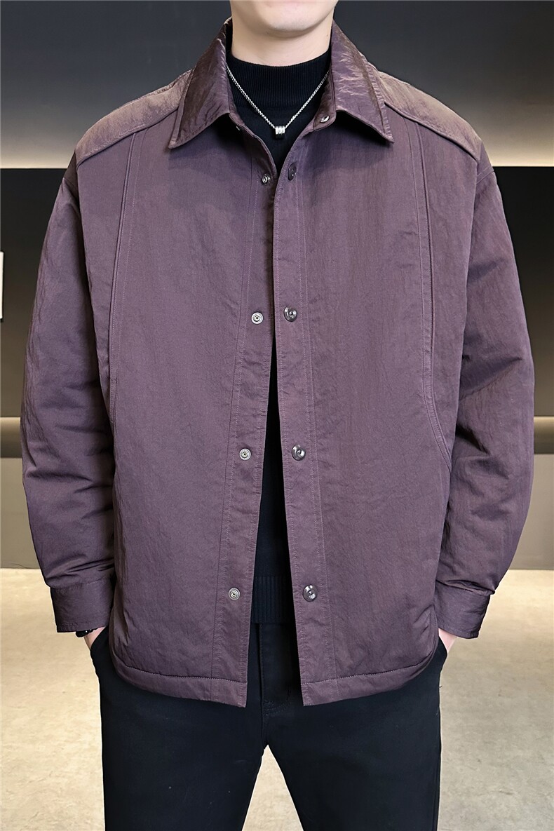90新标2025休闲简约设计款翻领加厚保暖羽绒服外套8131-P290,男装羽绒服,电商A413