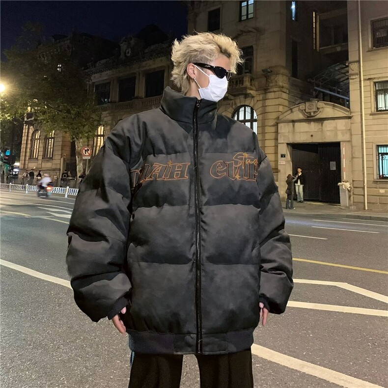 冬季日系复古纯色立领简约棉服情侣休闲宽松百搭棉衣M8030-P108,男装棉衣,星座1109-3
