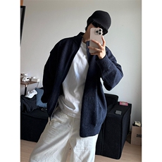 ?松弛美学街头时髦时尚上衣极简日系休闲宽松廓形毛衣HY863TP60，男装针织衫/毛衣，电商A102B
