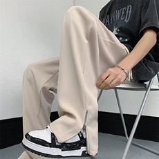 主推！夏季新款抖音品质裤脚拉链冰丝西装裤313A-1-NK112-P55控68，男装休闲裤，星座808A-1