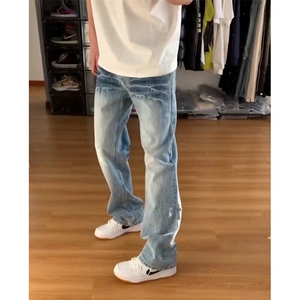 【现货特P 】春装cleanfit牛仔裤男款裂纹美式高街裤子图片