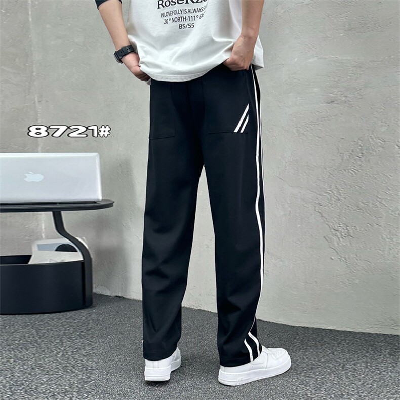 条纹垂感休闲弯刀裤男宽松百搭卫裤运动长裤A329-K8721-P65,男装休闲裤,电商A329