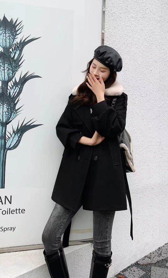 冬季新品，羊羔毛领大衣，减龄时尚，其它，圣伊敏