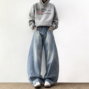 2025新款弯刀廓形阔腿牛仔裤阔腿裤香蕉裤子设计现货 K8218-P47图片