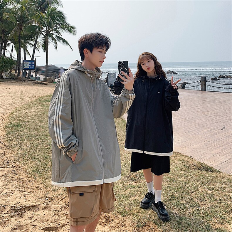 防晒指数50+薄款宽松大码港风防晒衣夹克皮肤衣F706P55，男装防晒衣，星座1204-3