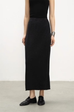 2025春夏款经典高级卷边半身裙套装，女装套装/套裙，织己羊绒