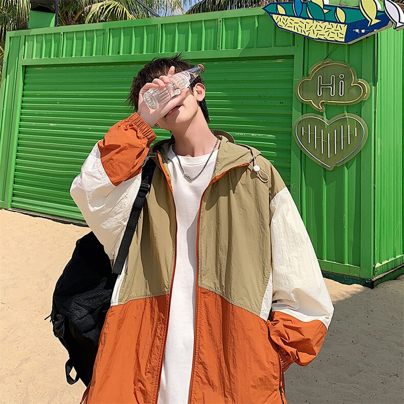 F709P58防晒指数50+薄款宽松大码港风情侣防晒衣夹，男装防晒衣，星座1204-3
