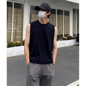 抖音得物高品质二开 冰感爽滑280克双纱纯棉纯色坎肩无袖T恤背心图片