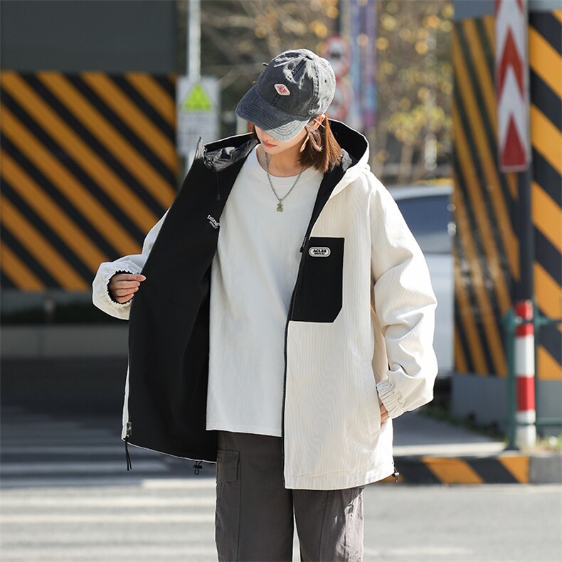 815A-JK92832-P75特 美式两面穿外套秋装冲锋衣休闲夹克女中性风图片