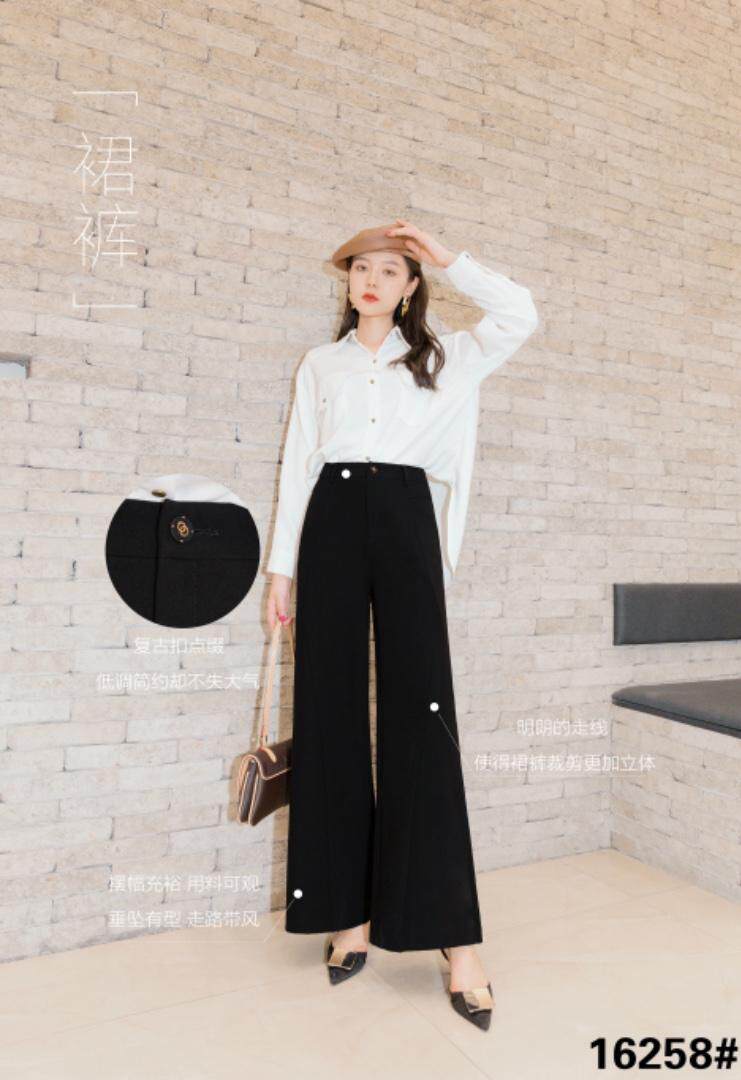 16258#?裙裤 腰头简约点缀?复古碰撞优雅? 裤身立体，其它，都市米兰