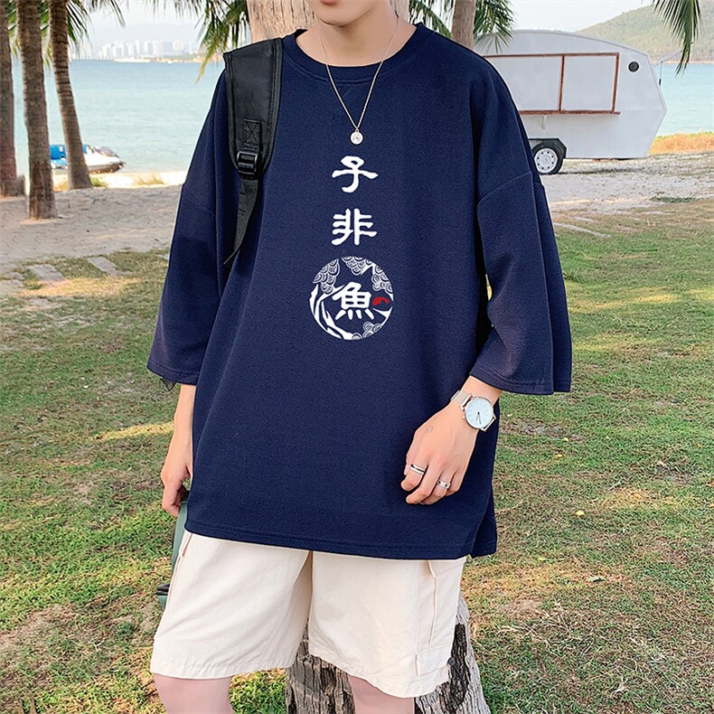 Q11070-P30春夏季七分袖t恤男大码五分袖男短袖中袖,男装T恤,电商A040