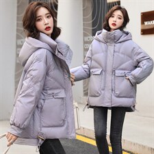 羽绒服女2021冬季时尚盘扣设计感小众短款大码宽松，女装羽绒服，笃写