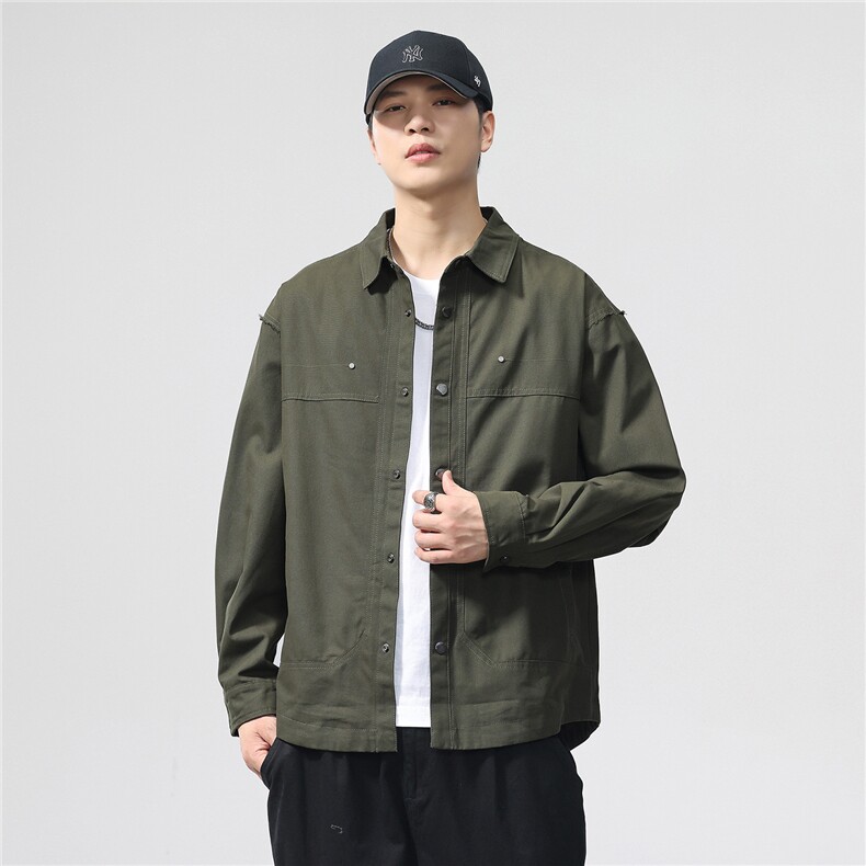 2025款时尚有型翻领休闲衬衣夹克F0962-P100控199,男装夹克,电商D215