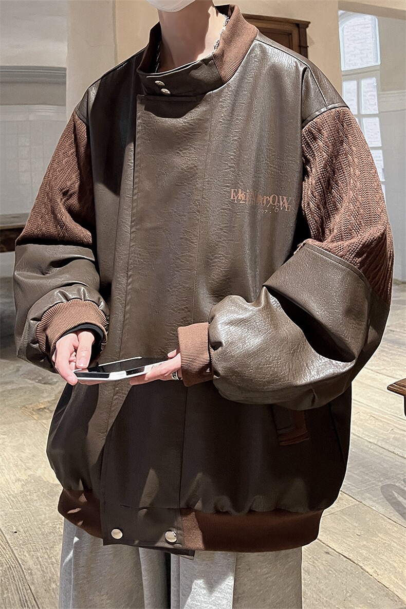 港风肩膀民族风大码夹克男情侣皮衣男女外套男JK8756P110控149,男装民族服装,星座226-1