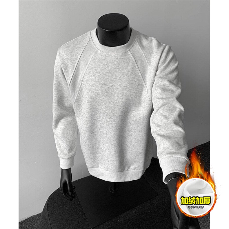 480G重磅加绒硬挺boxy男女秋冬美式高街结构螺纹拼接圆领卫衣外套，女装短外套，电商A486