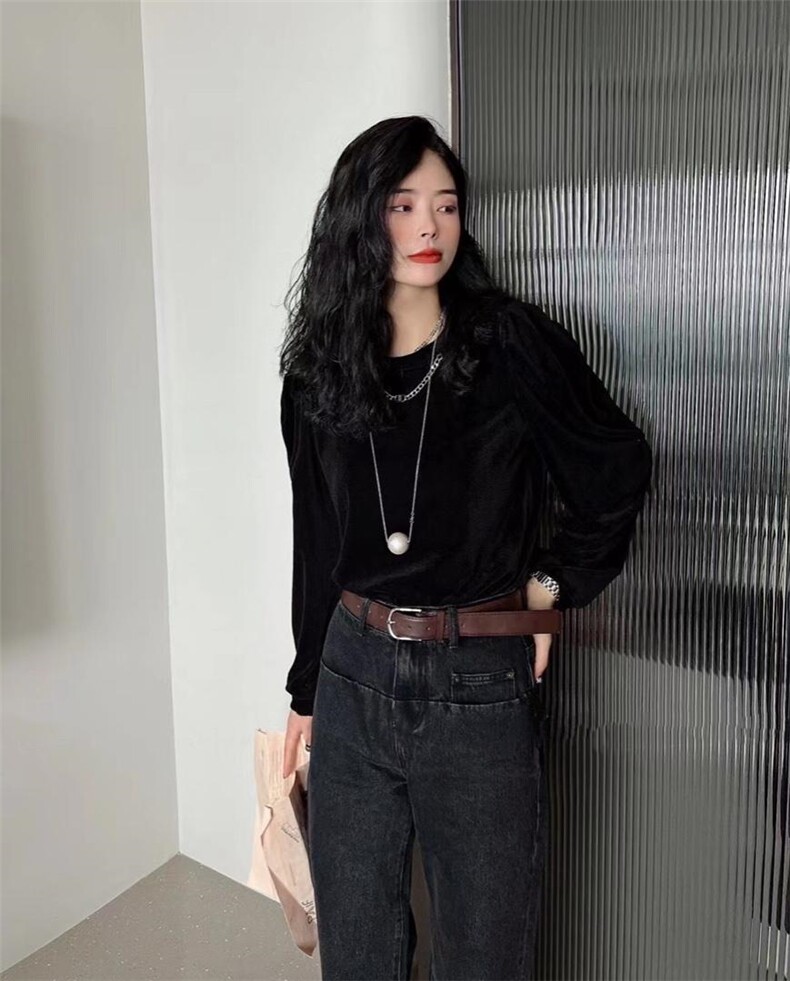 【现货】丝绒项链上衣，其它，色调轩