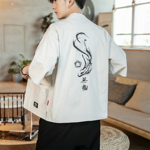 F70 P45 咖啡厅2024春夏装新款风大码宽松七分袖汉服开衫外套图片