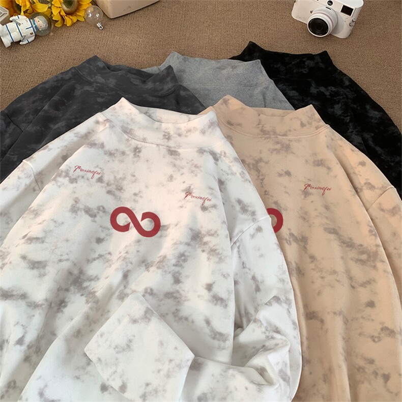 260克重磅扎染德绒半高领打底衫【有货】C403A-DR25218ZR-P25,男装T恤,电商C403A