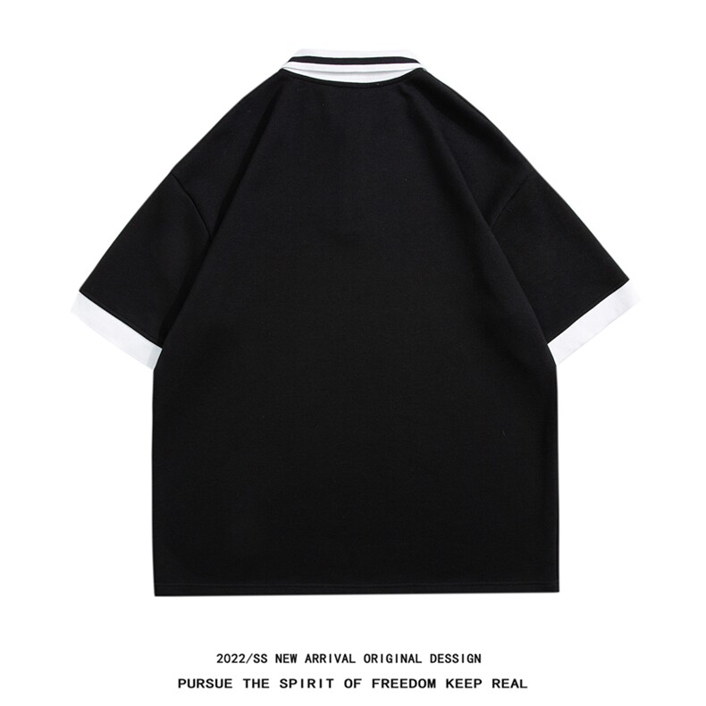 1白底中性风polo衫潮大码M-5XL翻领情侣短袖T恤男DP7741P45控59,男装T恤,星座226-2
