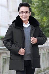 8827/P140 爸爸棉服可脱毛领可脱帽子棉袄中老年外套棉衣男士图片